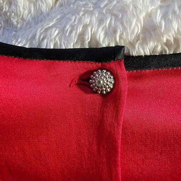 Vintage The Silk Farm Made In Korea Red Silk Midi Dress Old Money Modest Sz‎ 6/8 - Picture 6 of 9